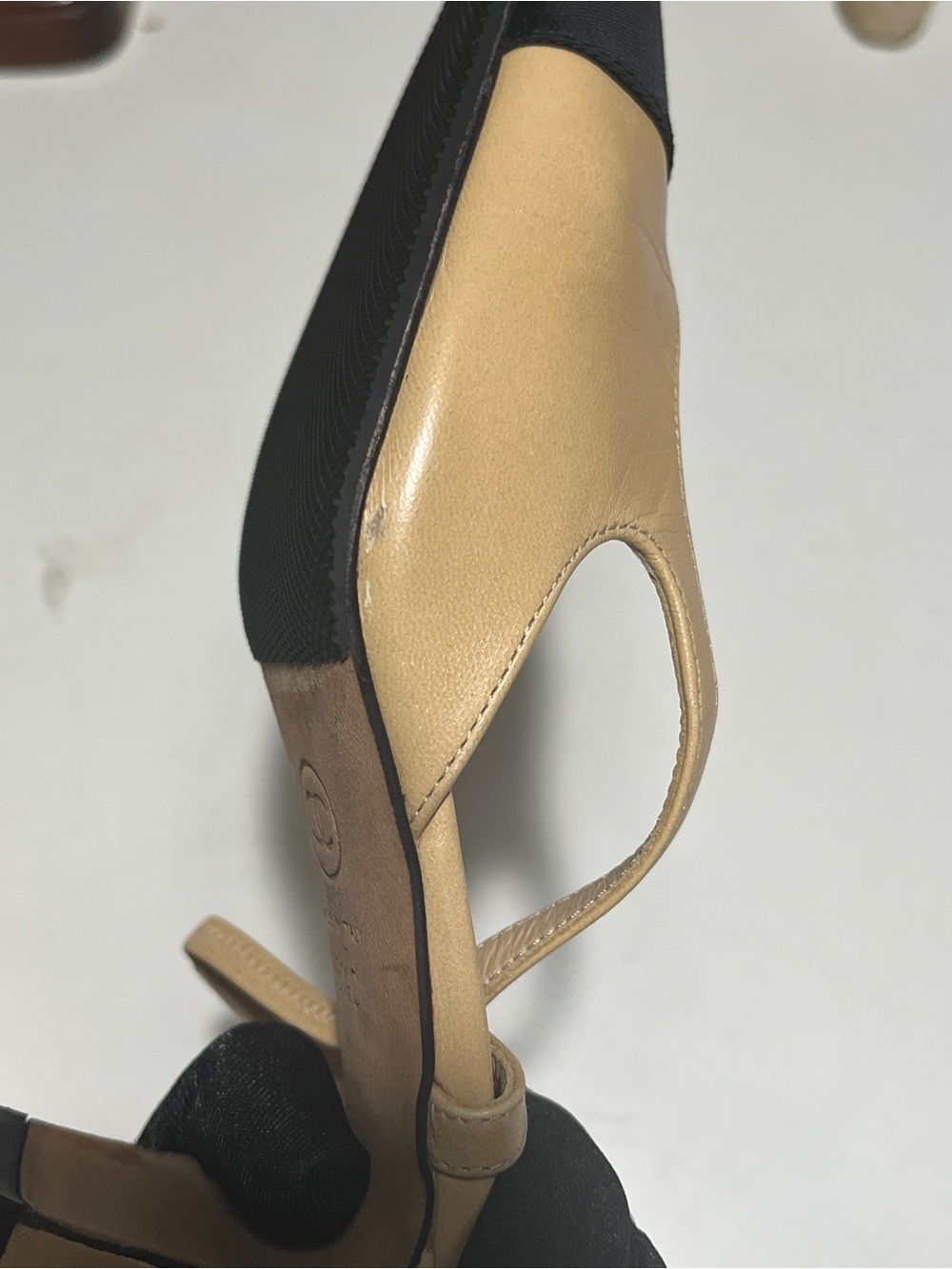 CHANEL Beige and Black Two-Tone Slingback Mules - Picture 14 of 14